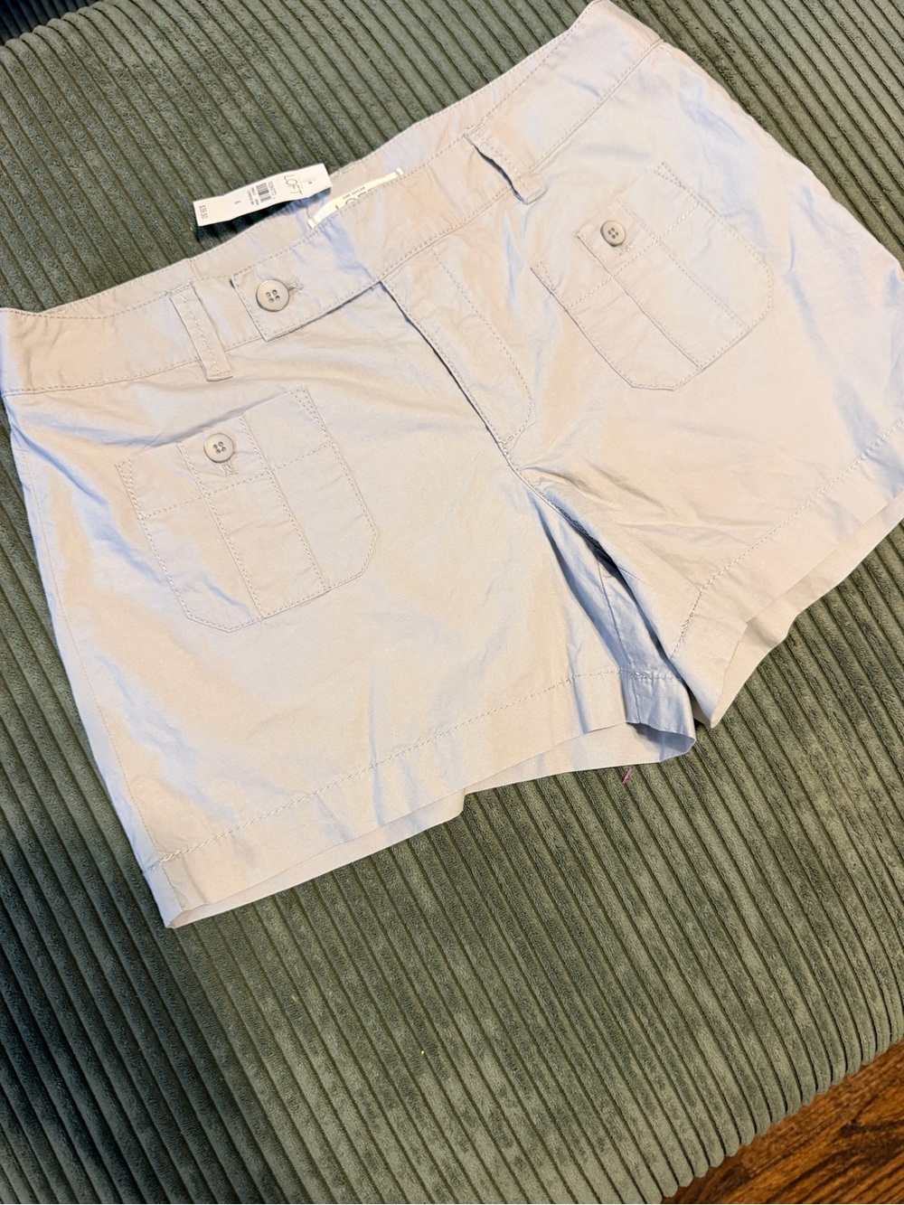 NWT LOFT Khaki Utility Shorts w/ Patch Pockets Sz 6